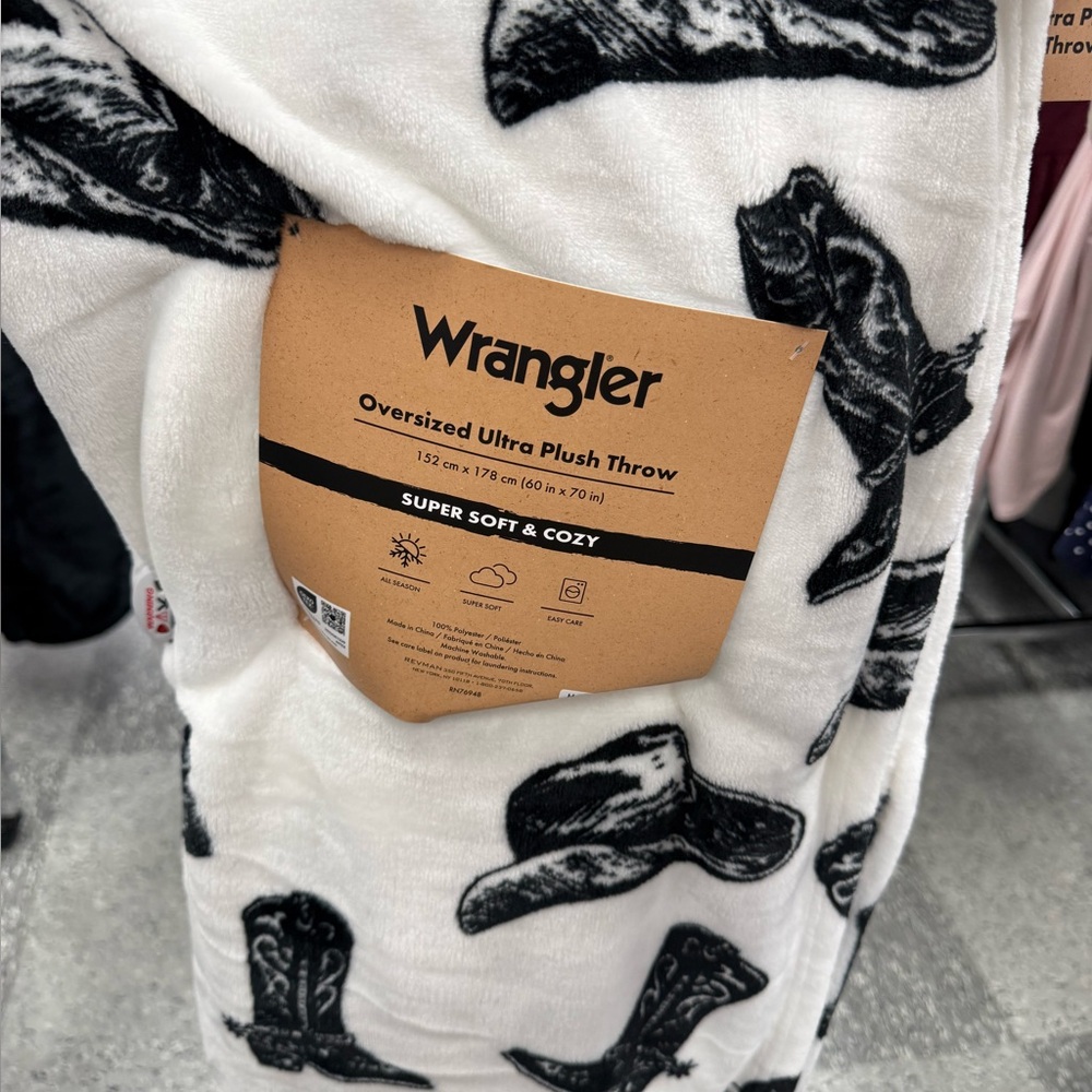Western Themed Blanket with Cowboy Print
